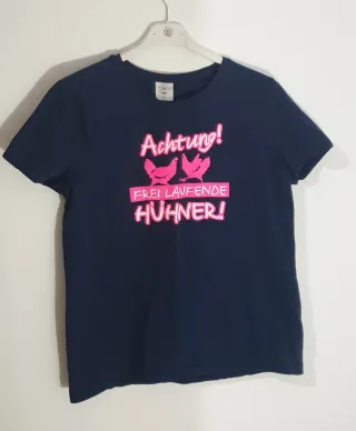 Camiseta Achtung! Frei laufende Hühner! Talla L