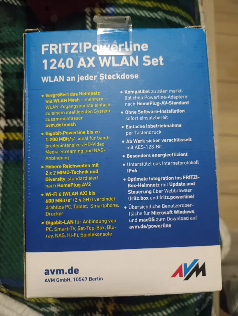 Set de adaptadores FRITZ! Powerline 1240 AX WLAN afbeelding 2