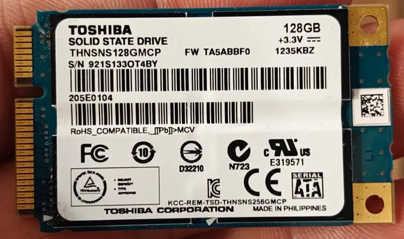 SSD Toshiba 128GB mSATA