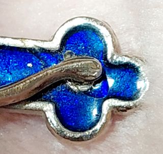 Cruz Rosario Vintage Esmalte Azul Cobalto Transluc