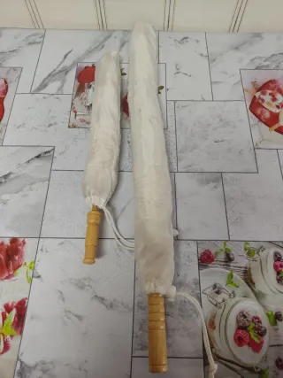 2 Paraguas Sombrilla Encaje Blanco