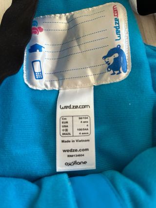 Ropa de nieve 3-4 años + guantes
