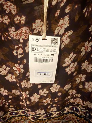 Vestido Zara Estampado Talla XXL