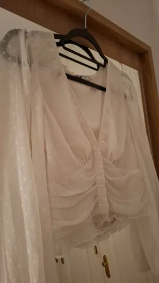 Blusa Stradivarius Blanca Talla XS