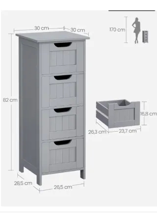 Mueble de baño estrecho 4 cajones