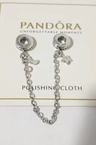 Charm Cadena de Seguridad Colgante Luna y Estrella