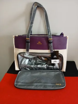 Bolsa elegante Matein beige y morado
