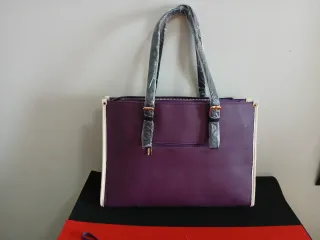 Bolsa elegante Matein beige y morado