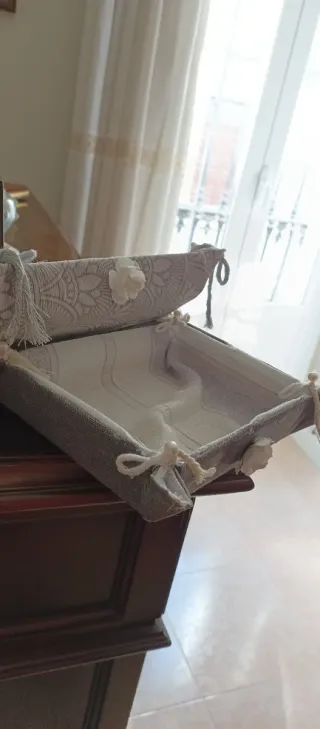 Cestas de tela con decoración para servir