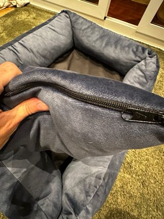 Cama para perro azul/gris