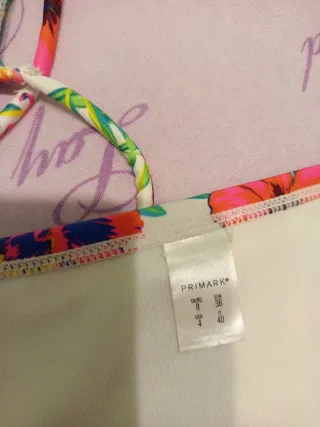 Bikini mujer flores blanco multicolor