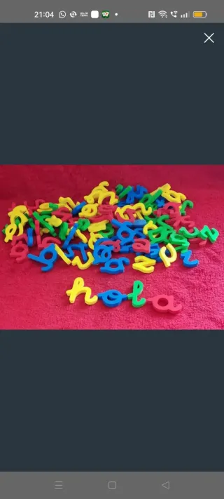 Juego letras cursiva espuma colores