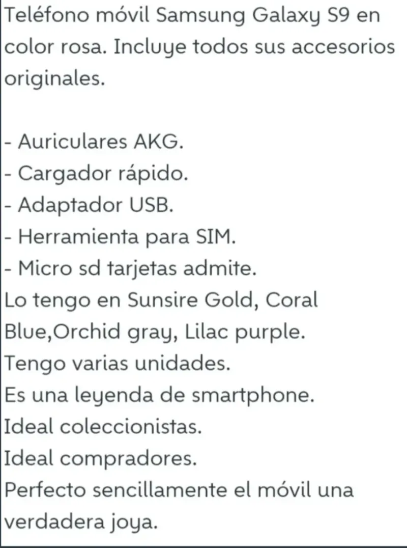 Samsung Galaxy S9 Nuevo + Accesorios afbeelding 10