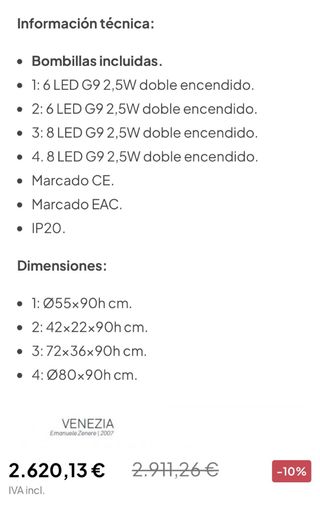 Lámpara Colgante Venezia Cattelan Italia