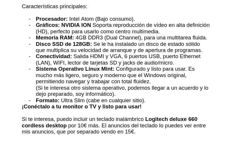 Mini PC Acer Veriton N282G afbeelding 2