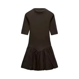 Vestido abullonado marrón