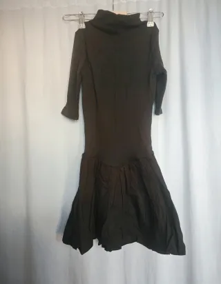 Vestido abullonado marrón