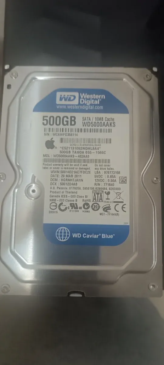 Disco Duro WD 500GB SATA precio negociable