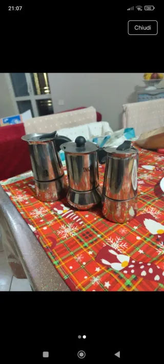 Set 3 Caffettiere Acciaio Inox
