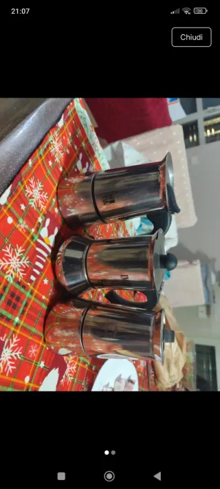 Set 3 Caffettiere Acciaio Inox