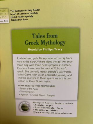 TALES FROM GREEK MYTHOLOGY 1§ESO BRN