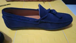 Zapatos de ante azul Soler & Pastor