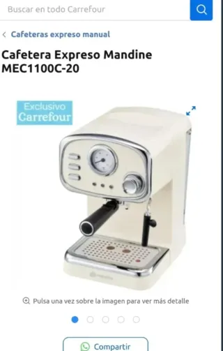 Cafetera Mandine Vintage 15 Bares Crema