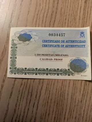 Moneda 1500 Pesetas Plata - Milenio (1999)