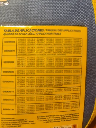 Cadenas para nieve Goodyear T-130