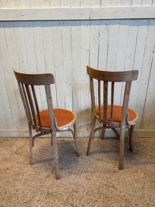 Conjunto de 2 cadeiras bistro madeira vintage