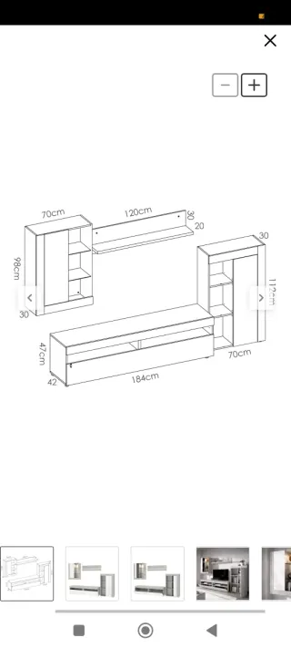 Conjunto Muebles Salón Gris y Blanco