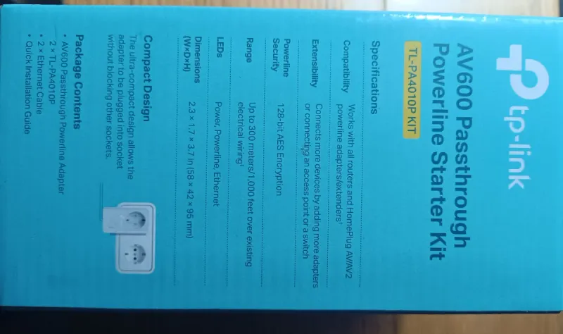 Kit Adaptadores Powerline TP-Link TL-PA4010P 600Mb afbeelding 6