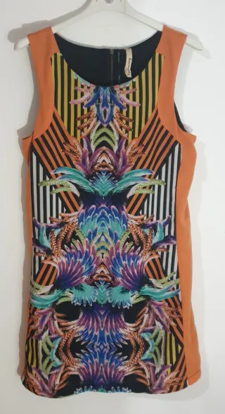 Vestido estampado multicolor talla M