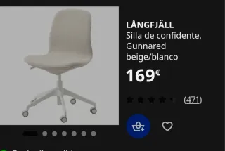 Silla de escritorio LÅNGFJÄLL Ikea beige