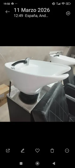 Conjunto lavacabezas peluquería