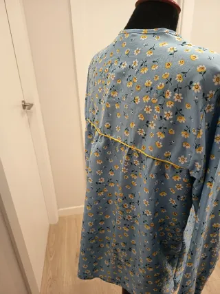 Blusón fallero flores azul T.36/38