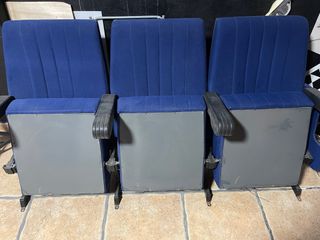 11 Butacas de Cine Azul y Gris