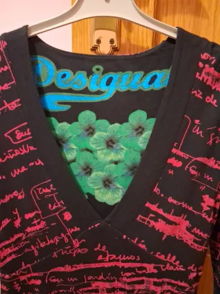 Vestido Desigual Negro y Rosa Flores