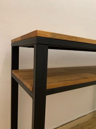 Mesa consola madera y acero