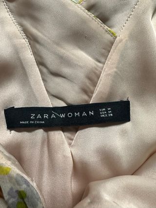 Vestido Zara Gasa Estampado Vintage