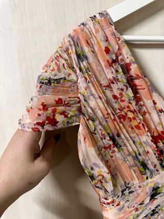 Vestido Zara Gasa Estampado Vintage