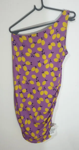 Vestido Morado con Limones Talla 44