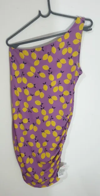 Vestido Morado con Limones Talla 44
