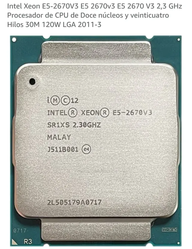 Procesador Intel Xeon E5-2670V3 12 núcleos 16 hilo