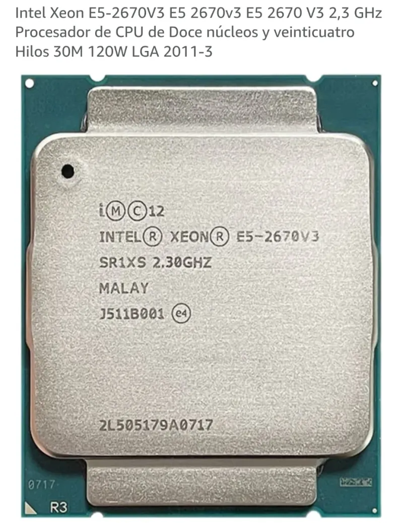 Procesador Intel Xeon E5-2670V3 12 núcleos 16 hilo