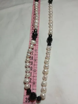 Collar Perlas Río y Onix Facetado