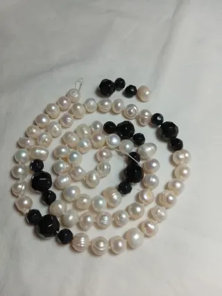 Collar Perlas Río y Onix Facetado