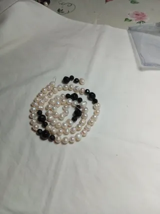 Collar Perlas Río y Onix Facetado