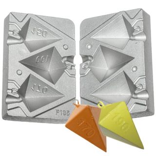 Molde para plomos de pesca piramidales