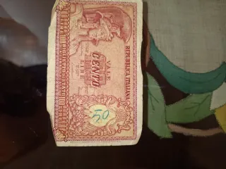 Billete Antiguo Italia 100 Lire 1951